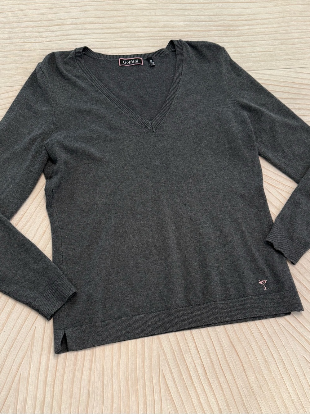 Golfini Women's Dark Gray V-Neck Sweater